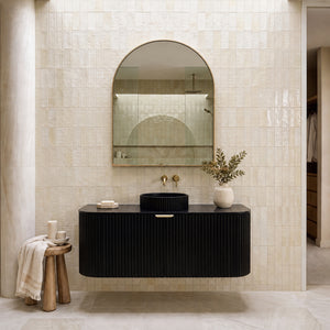 LUKKA AGENA MODERN MATTE BLACK 1200MM SINGLE BOWL WALL HUNG VANITY