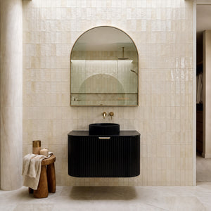 LUKKA AGENA MODERN MATTE BLACK 750MM SINGLE BOWL WALL HUNG VANITY