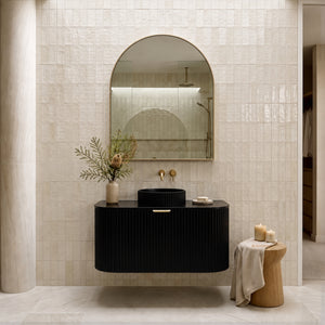 LUKKA AGENA MODERN MATTE BLACK 900MM SINGLE BOWL WALL HUNG VANITY