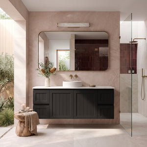 LUKKA ARCHILL FEDERATION MATTE BLACK 1500MM SINGLE BOWL WALL HUNG VANITY