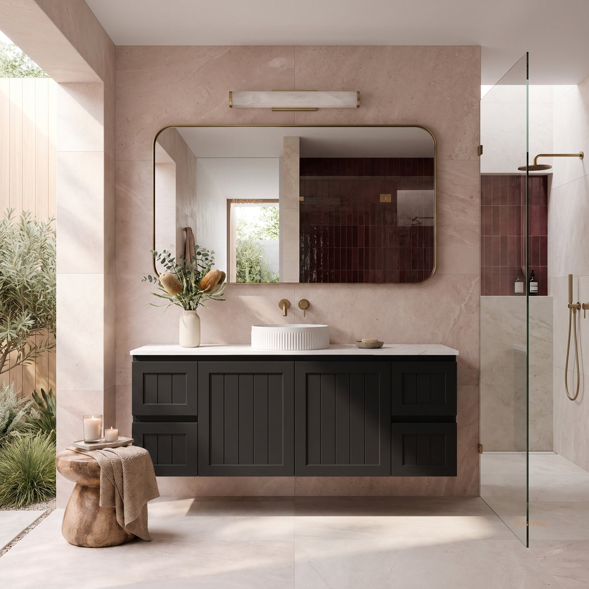 LUKKA ARCHILL FEDERATION MATTE BLACK 1500MM SINGLE BOWL WALL HUNG VANITY