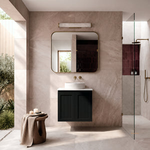 LUKKA ARCHILL FEDERATION MATTE BLACK 600MM SINGLE BOWL WALL HUNG VANITY
