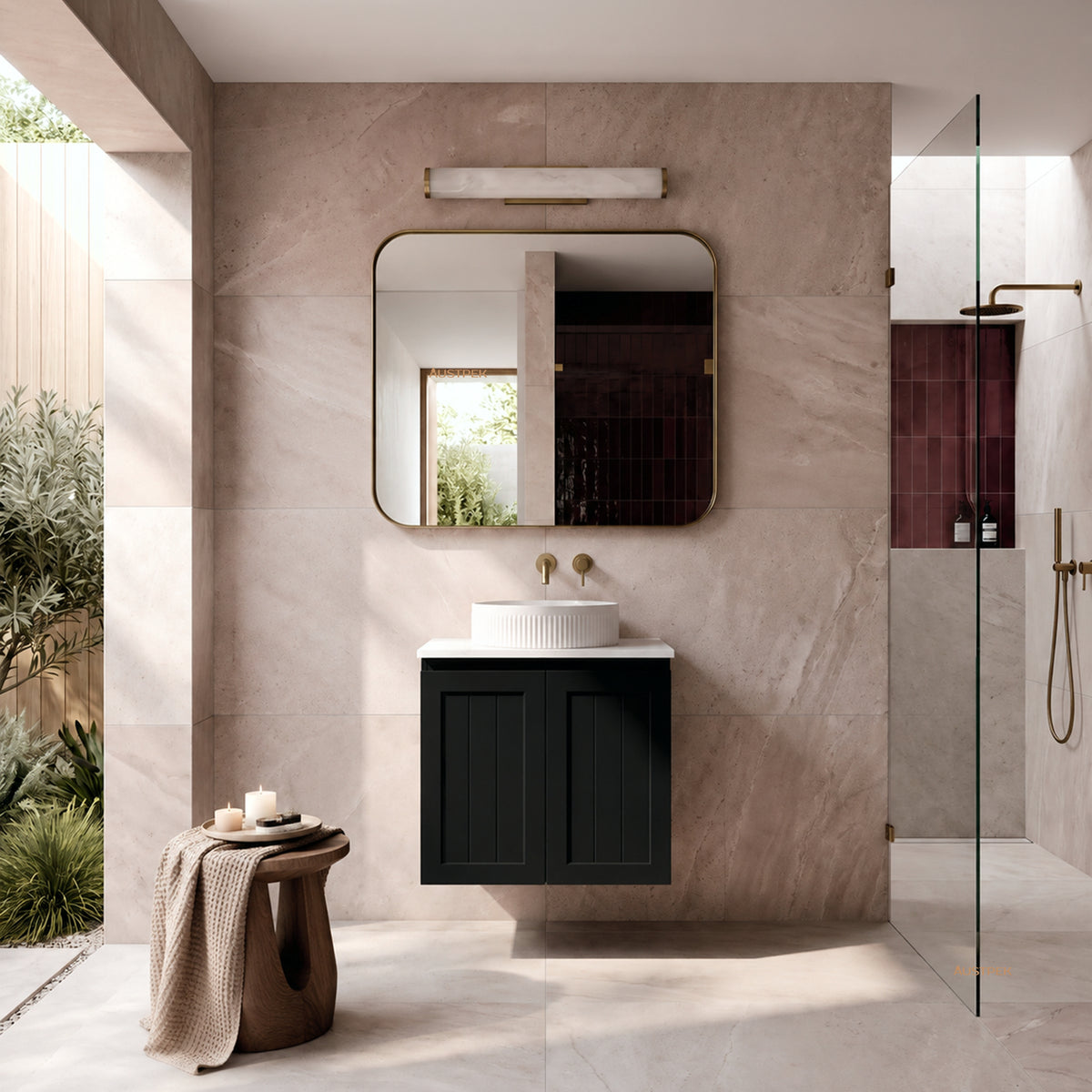 LUKKA ARCHILL FEDERATION MATTE BLACK 600MM SINGLE BOWL WALL HUNG VANITY