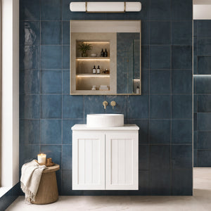 LUKKA ARCHILL FEDERATION MATTE WHITE 600MM SINGLE BOWL WALL HUNG VANITY
