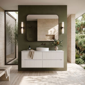 LUKKA CABARITA MODERN MATTE WHITE 1500MM SINGLE BOWL WALL HUNG VANITY
