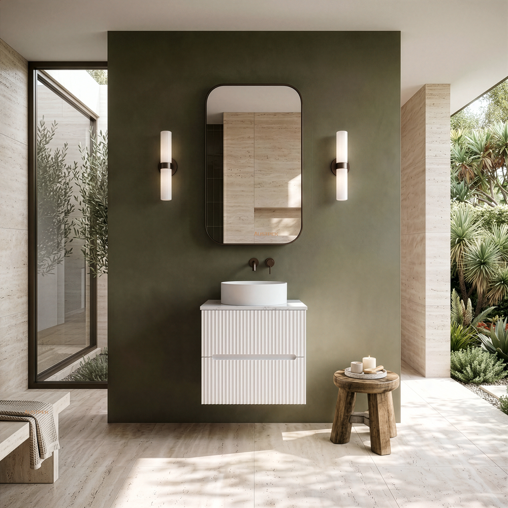 LUKKA CABARITA MODERN MATTE WHITE 600MM SINGLE BOWL WALL HUNG VANITY
