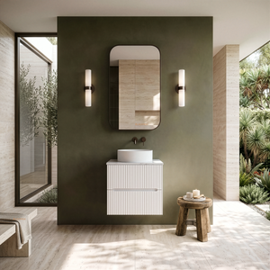 LUKKA CABARITA MODERN MATTE WHITE 600MM SINGLE BOWL WALL HUNG VANITY