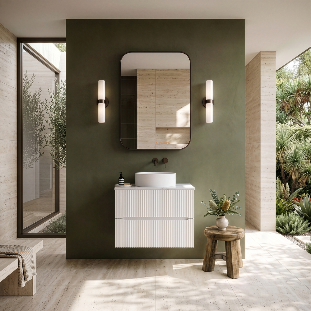 LUKKA CABARITA MODERN MATTE WHITE 750MM SINGLE BOWL WALL HUNG VANITY