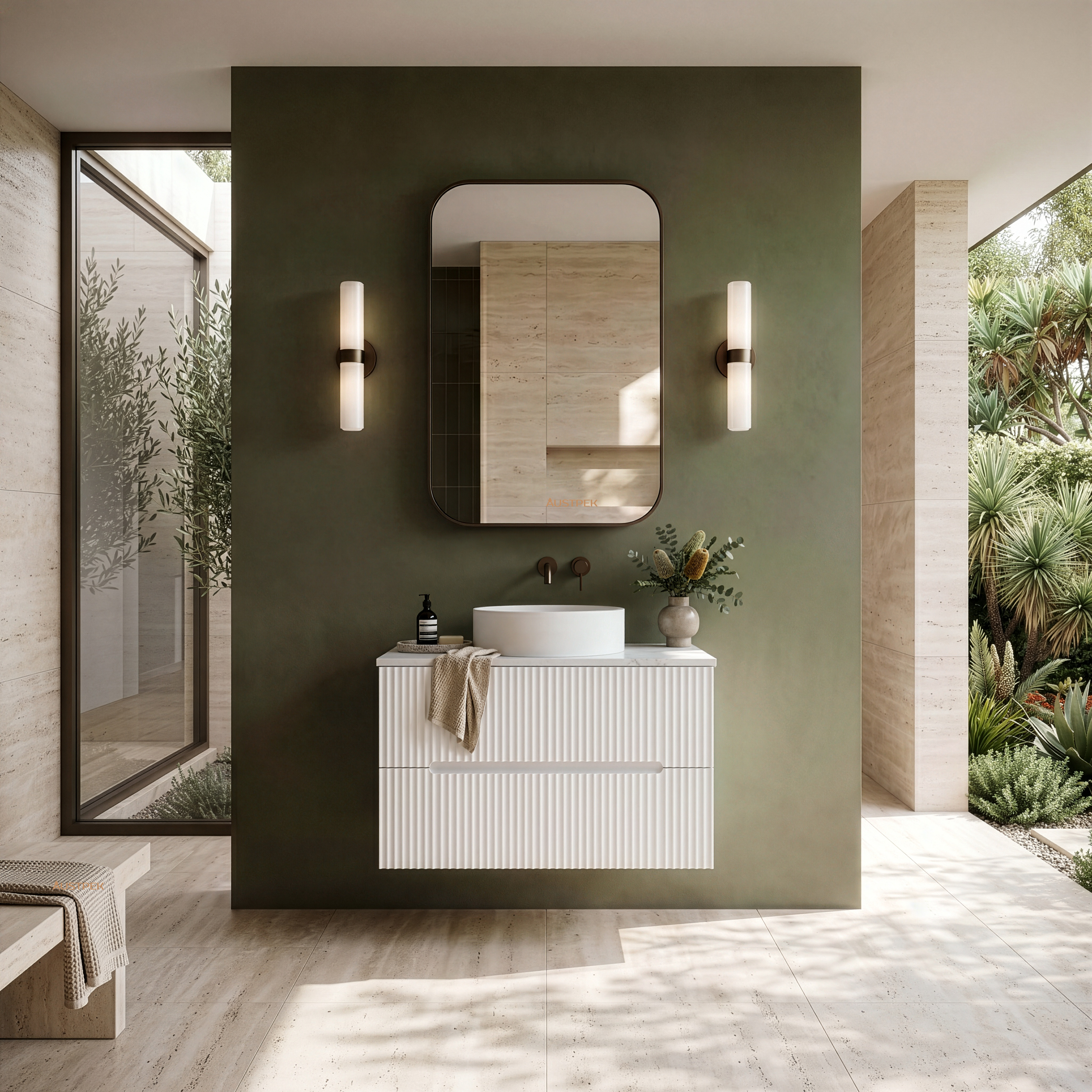 LUKKA CABARITA MODERN MATTE WHITE 900MM SINGLE BOWL WALL HUNG VANITY