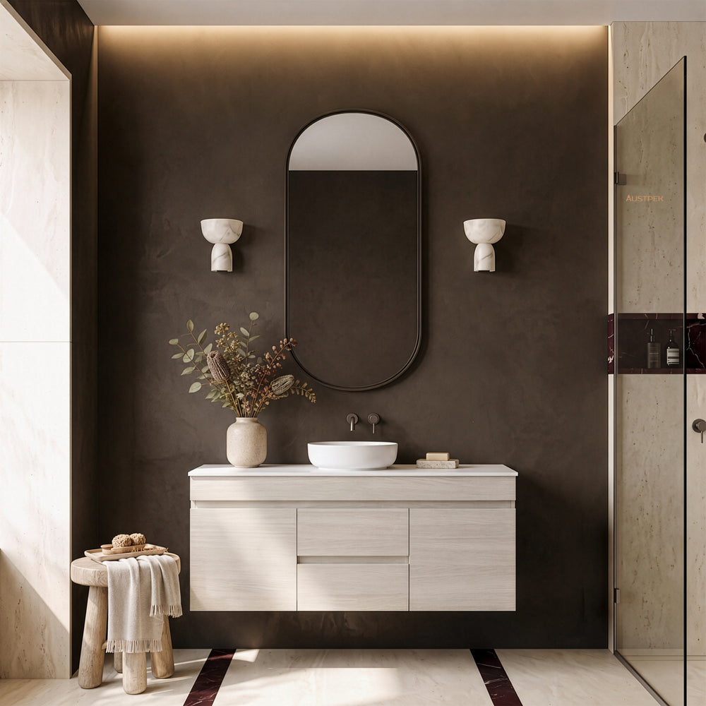 LUKKA CAMDEN MODERN COASTAL OAK 1200MM SINGLE BOWL WALL HUNG VANITY
