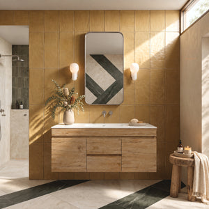 LUKKA CAMDEN MODERN PRIME OAK 1200MM SINGLE BOWL WALL HUNG VANITY