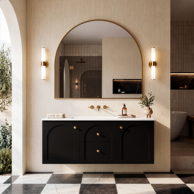 LUKKA CHESTER FEDERATION MATTE BLACK 1200MM SINGLE BOWL WALL HUNG VANITY