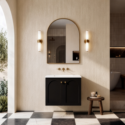 LUKKA CHESTER FEDERATION MATTE BLACK 600MM SINGLE BOWL WALL HUNG VANITY