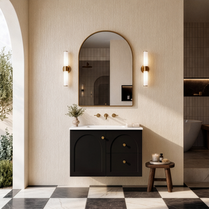 LUKKA CHESTER FEDERATION MATTE BLACK 750MM SINGLE BOWL WALL HUNG VANITY (AVAILABLE IN LEFT HAND DRAWER AND RIGHT HAND DRAWER)