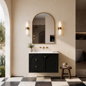 LUKKA CHESTER FEDERATION MATTE BLACK 750MM SINGLE BOWL WALL HUNG VANITY (AVAILABLE IN LEFT HAND DRAWER AND RIGHT HAND DRAWER)
