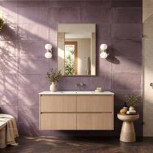 LUKKA GLADSTONE MODERN SANDY OAK 1200MM SINGLE BOWL WALL HUNG VANITY