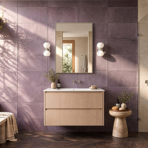 LUKKA GLADSTONE MODERN SANDY OAK 900MM SINGLE BOWL WALL HUNG VANITY