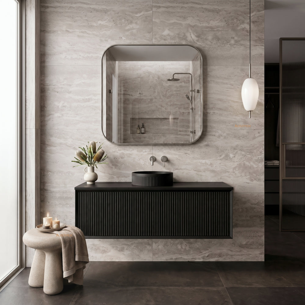 LUKKA KLIFF MODERN MATTE BLACK 1200MM SINGLE BOWL WALL HUNG VANITY