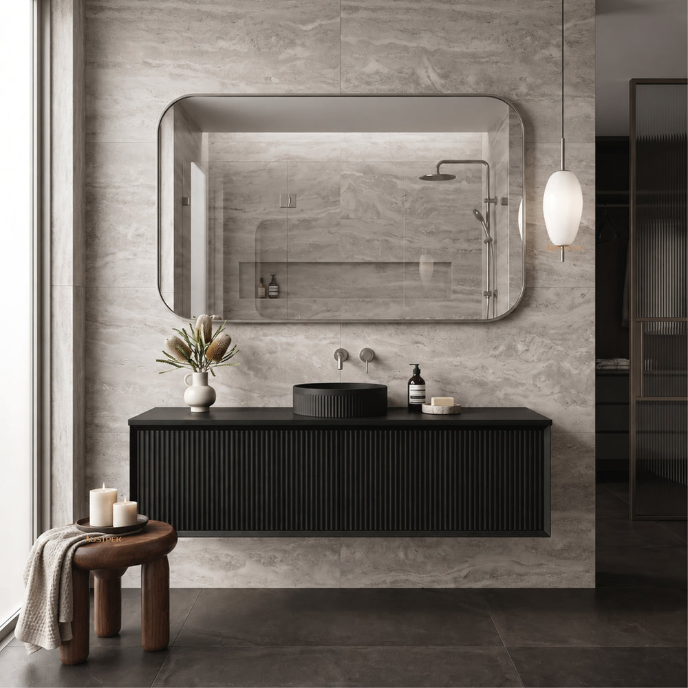 LUKKA KLIFF MODERN MATTE BLACK 1500MM SINGLE BOWL WALL HUNG VANITY