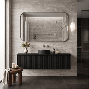 LUKKA KLIFF MODERN MATTE BLACK 1500MM SINGLE BOWL WALL HUNG VANITY
