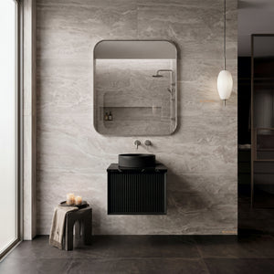 LUKKA KLIFF MODERN MATTE BLACK 600MM SINGLE BOWL WALL HUNG VANITY