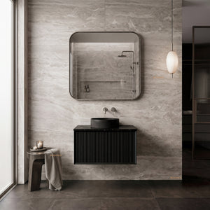 LUKKA KLIFF MODERN MATTE BLACK 750MM SINGLE BOWL WALL HUNG VANITY