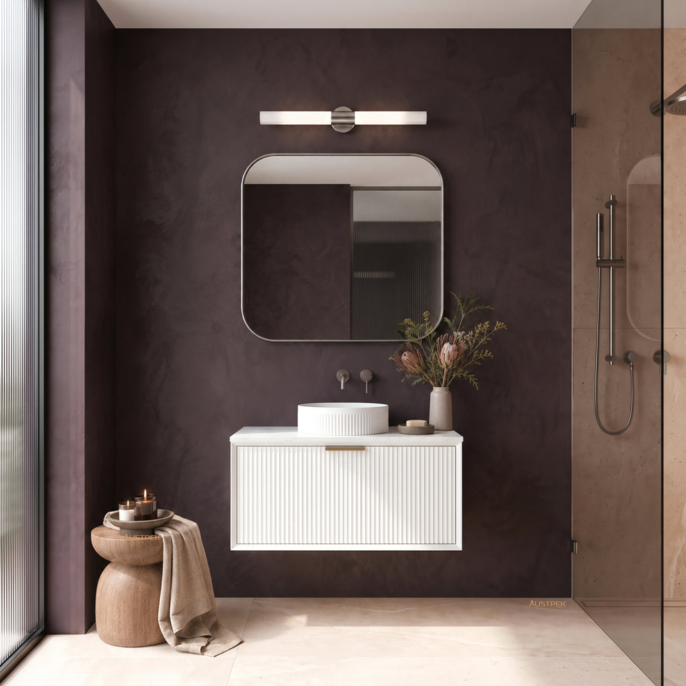 LUKKA KLIFF MODERN MATTE WHITE 900MM SINGLE BOWL WALL HUNG VANITY