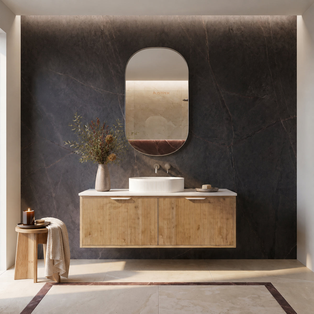 LUKKA KLIFF PRIME OAK 1200MM SINGLE BOWL WALL HUNG VANITY