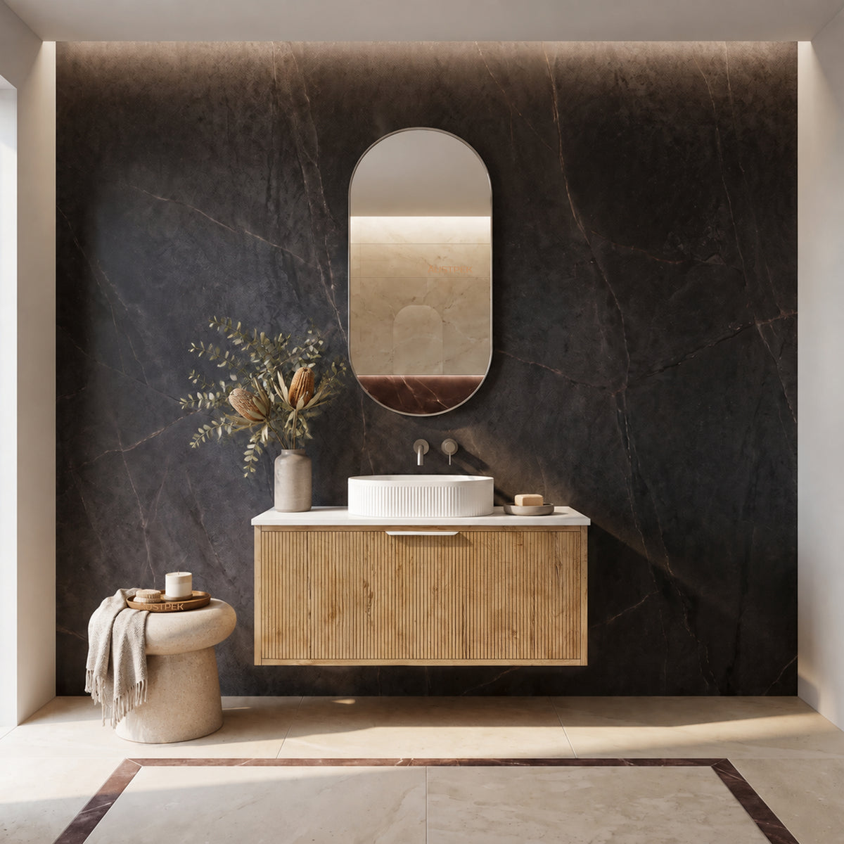 LUKKA KLIFF PRIME OAK 900MM SINGLE BOWL WALL HUNG VANITY