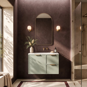 LUKKA MADURA FEDERATION OLIVE GREEN 750MM SINGLE BOWL WALL HUNG VANITY