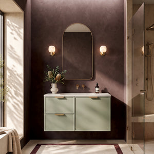 LUKKA MADURA FEDERATION OLIVE GREEN 900MM SINGLE BOWL WALL HUNG VANITY