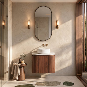 LUKKA RAVELLO MOCHA OAK WOODMATT 600MM WALL HUNG VANITY