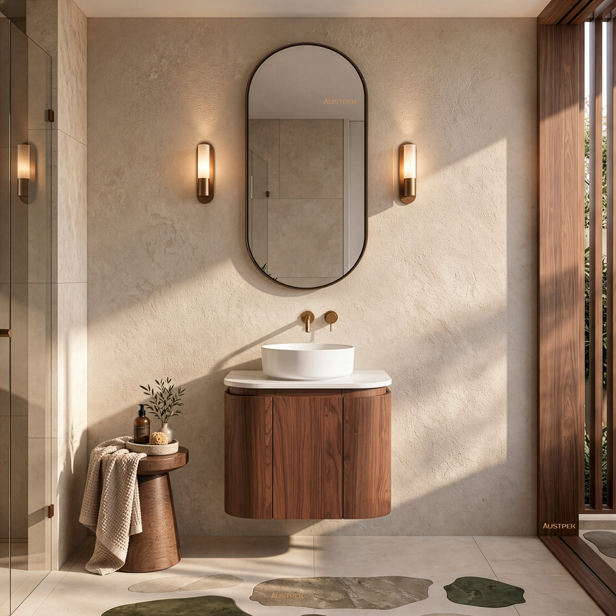LUKKA RAVELLO MOCHA OAK WOODMATT 600MM WALL HUNG VANITY