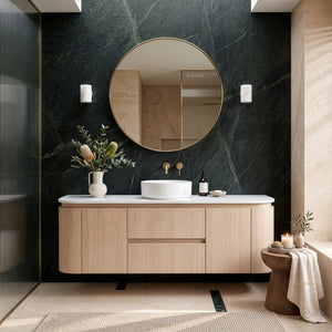 LUKKA RAVELLO SANDY OAK WOODMATT 1500MM SINGLE BOWL WALL HUNG VANITY