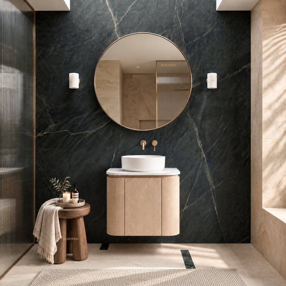 LUKKA RAVELLO SANDY OAK WOODMATT 600MM WALL HUNG VANITY
