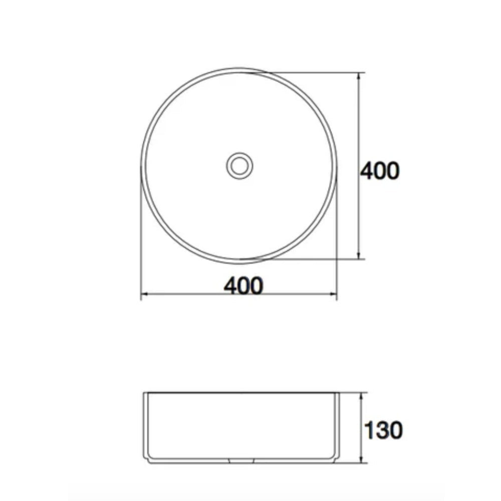 CLAYA ROUND ABOVE COUNTER BASIN MATTE WHITE 405MM