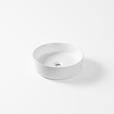 CLAYA ROUND ABOVE COUNTER BASIN GLOSS WHITE 405MM