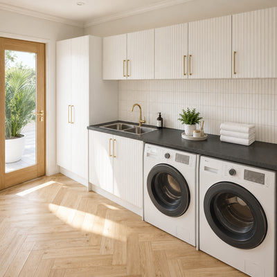 TIMBERLINE SILKSURFACE MOONSTONE DOUBLE BOWL LAUNDRY LAMINATED SLAB TOP