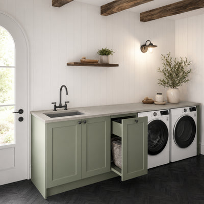 TIMBERLINE SILKSURFACE MORNING MIST SINGLE BOWL LAUNDRY LAMINATED SLAB TOP