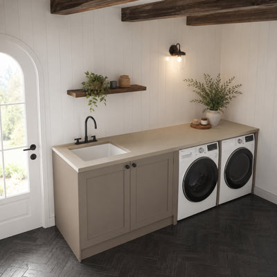 TIMBERLINE SILKSURFACE ORGANICA SINGLE BOWL LAUNDRY LAMINATED SLAB TOP