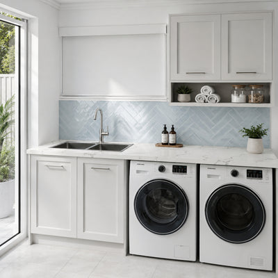 TIMBERLINE SILKSURFACE STRATISS DOUBLE BOWL LAUNDRY LAMINATED SLAB TOP