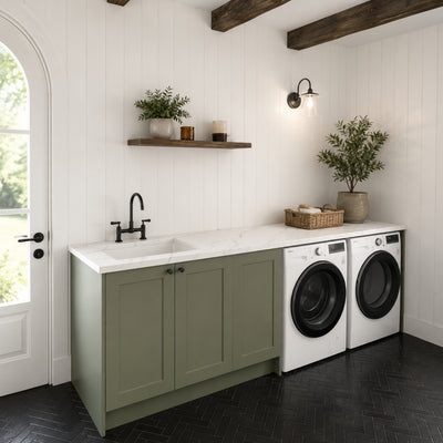 TIMBERLINE SILKSURFACE STRATISS SINGLE BOWL LAUNDRY LAMINATED SLAB TOP