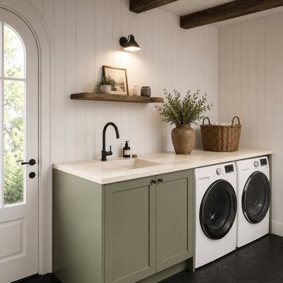 TIMBERLINE SILKSURFACE TAJ MAHAL SINGLE BOWL LAUNDRY LAMINATED SLAB TOP