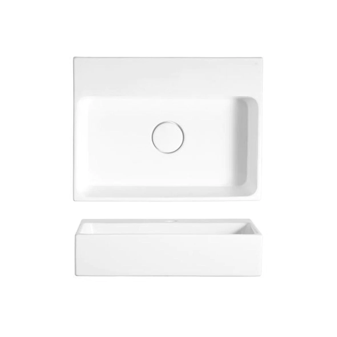 VEROTTI LAVENDER ABOVE COUNTER/WALL MOUNTED FIRECLAY BASIN GLOSS WHITE 500MM