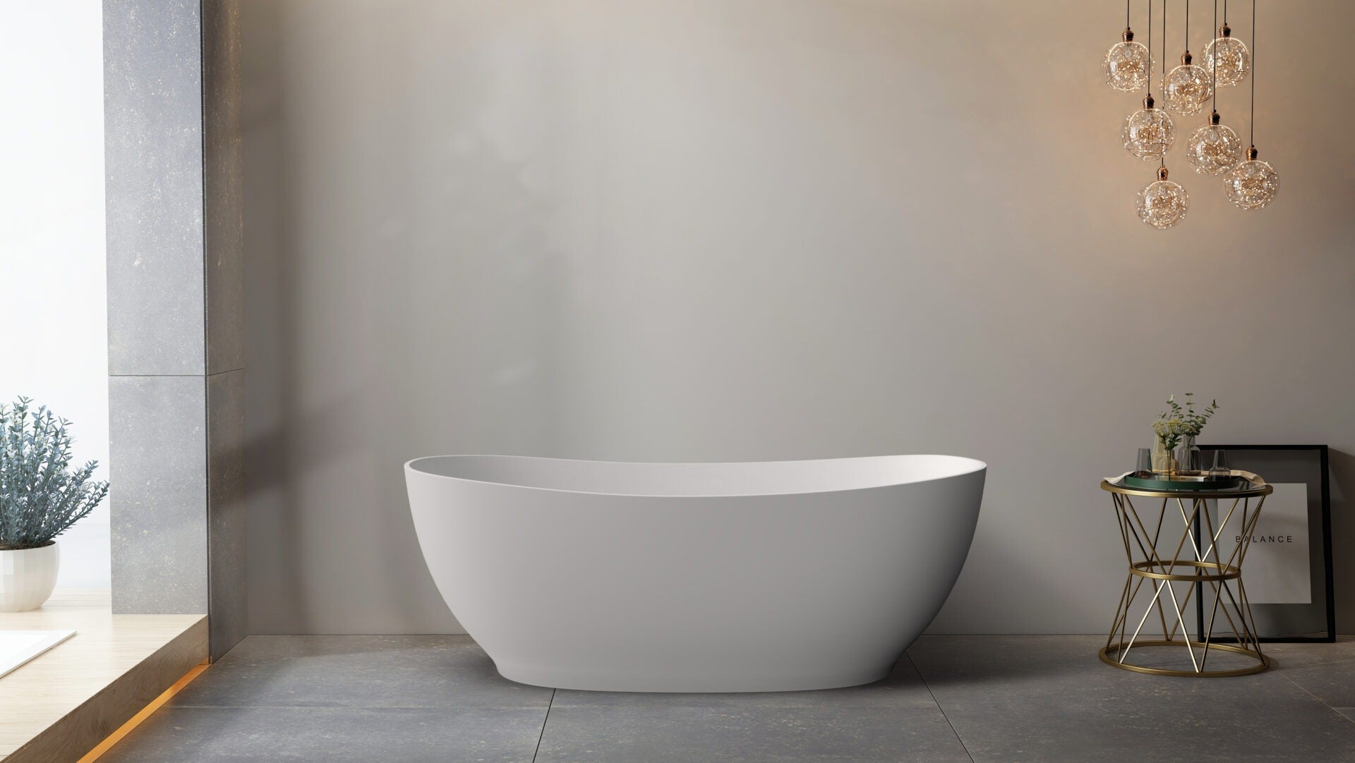 RIVA LAYLA SUPER SLIM EDGE FREESTANDING BATHTUB MATTE WHITE (AVAILABLE IN 1500MM AND 1700MM)