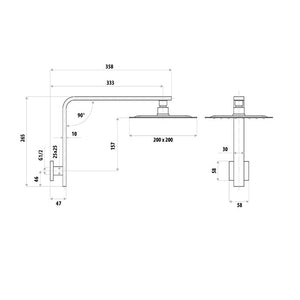 LINKWARE LIBERTY GOOSENECK SHOWER 200MM CHROME