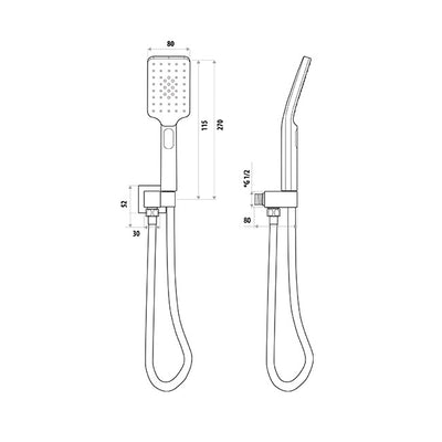 LINKWARE LIBERTY HAND SHOWER WITH WALL OUTLET MATTE BLACK