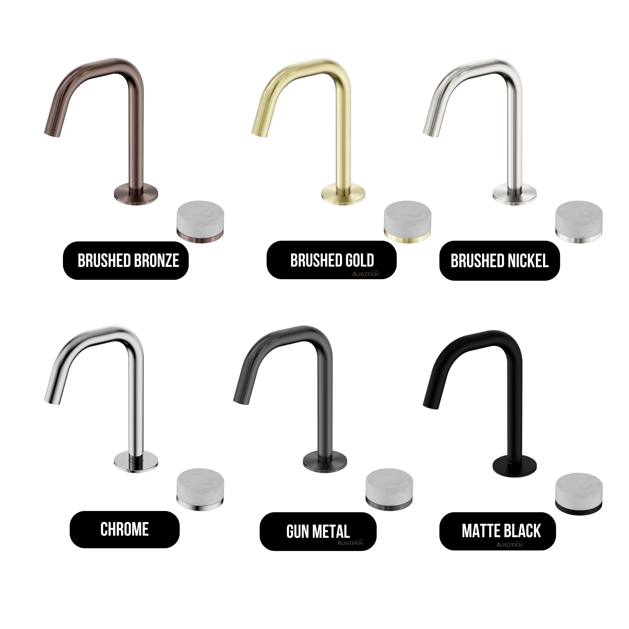 NERO SERENITY PROGRESSIVE BASIN MIXER EDGE SPOUT WITH CARRARA HANDLE 210MM MATTE BLACK