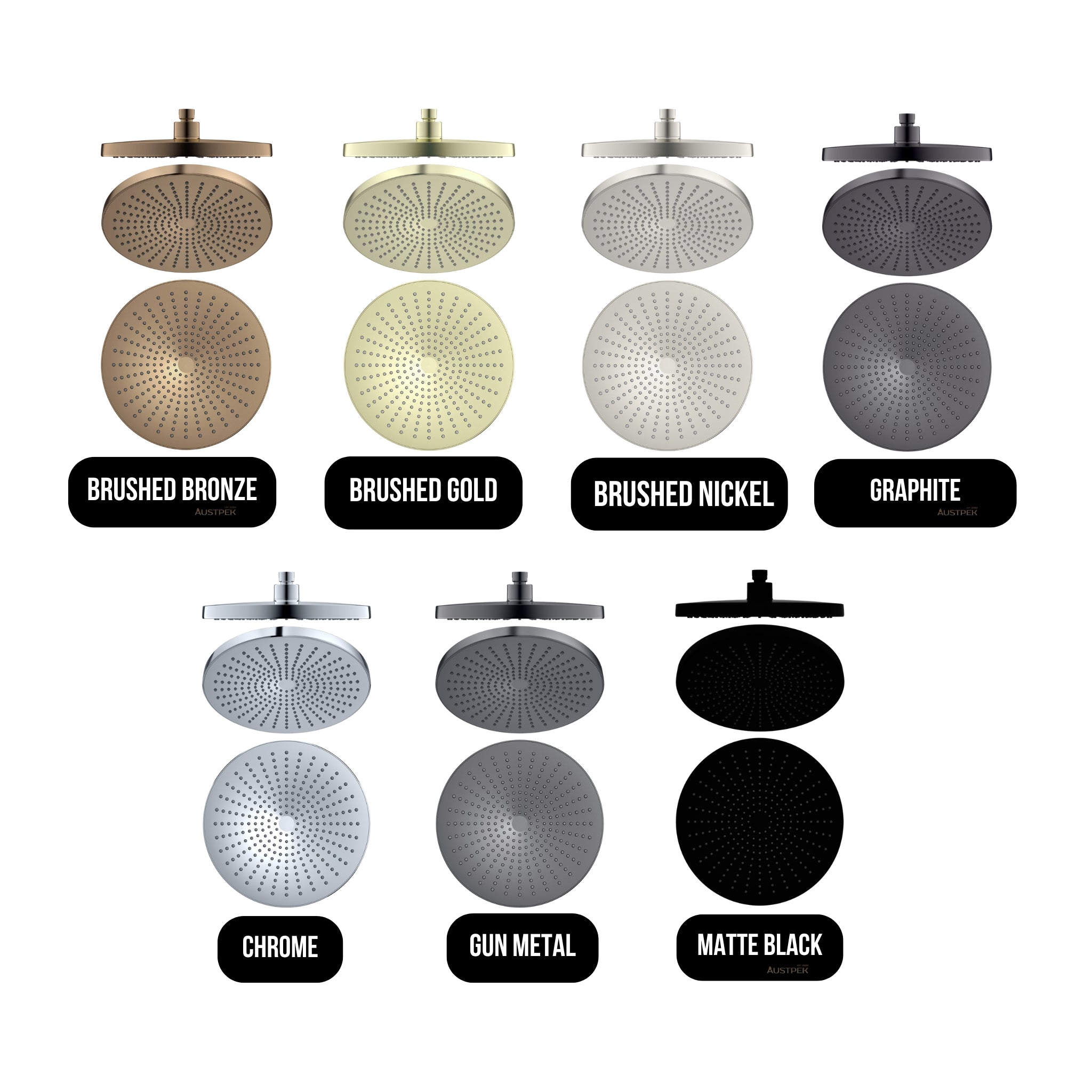 NERO OPAL ROUND SHOWER HEAD 250MM BRUSHED BRONZE