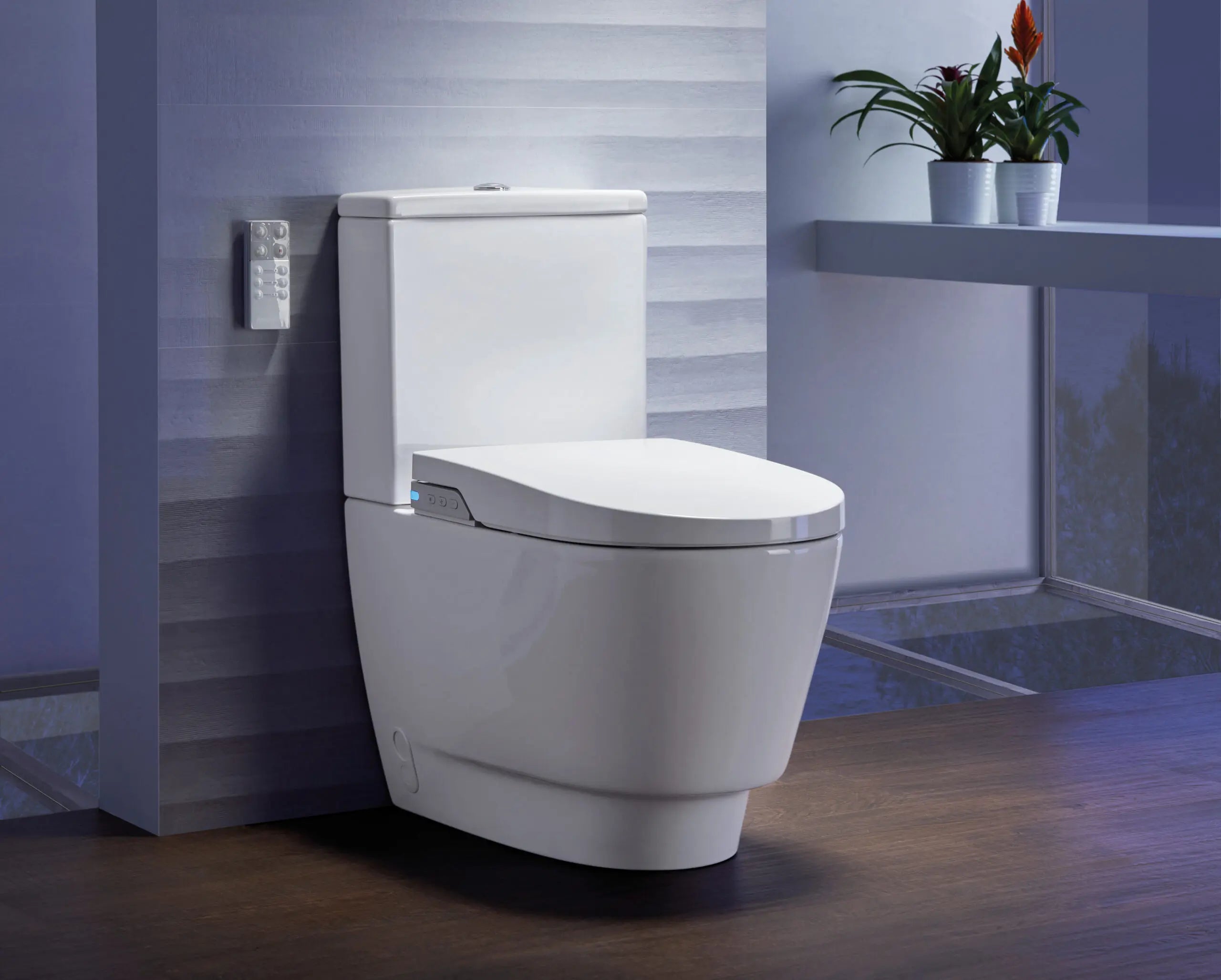 JOHNSON SUISSE LISTO BTW RIMLESS SMART TOILET SUITE W/ REMOTE CONTROL GLOSS WHITE